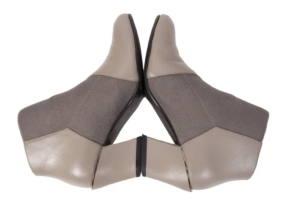 ISSEY MIYAKE×UN Wrap Bootie Mid Leather Heel Boots K-167060_010