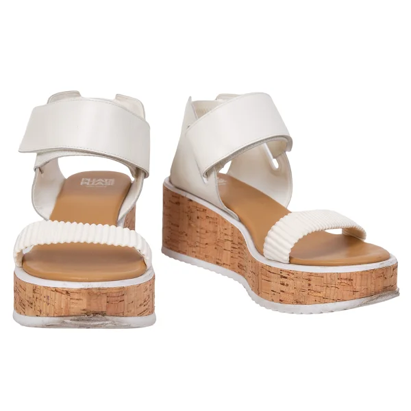 PLEATS PLEASE Wedge Sandals White US About 7.5 K-167062_001