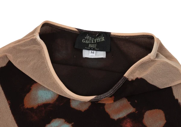 Jean Paul GAULTIER MAILLE FEMME Dot Abstract Printed Mesh Skirt K-167068_004