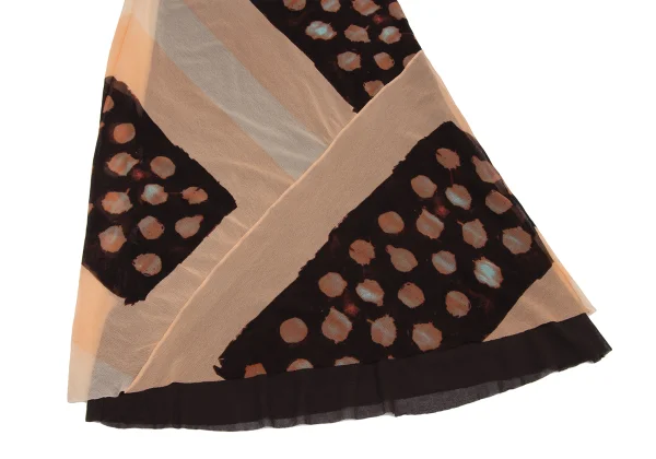 Jean Paul GAULTIER MAILLE FEMME Dot Abstract Printed Mesh Skirt K-167068_005