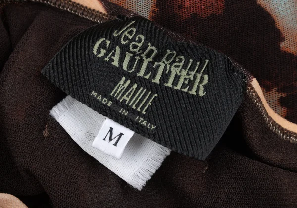 Jean Paul GAULTIER MAILLE FEMME Dot Abstract Printed Mesh Skirt K-167068_013