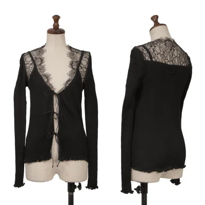 Jean Paul GAULTIER Lace Switching Rib Cardigan