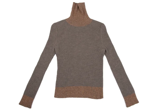 Jean Paul GAULTIER Wool Lame Turtleneck Rib Knit K-167073_002