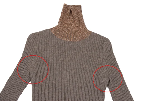 Jean Paul GAULTIER Wool Lame Turtleneck Rib Knit K-167073_003