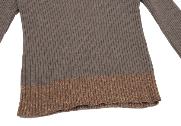 Jean Paul GAULTIER Wool Lame Turtleneck Rib Knit K-167073_010