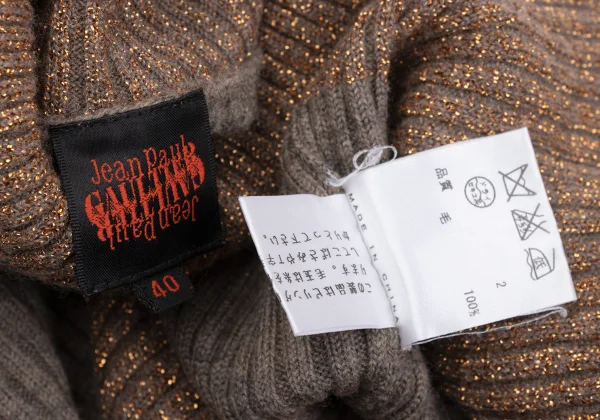 Jean Paul GAULTIER Wool Lame Turtleneck Rib Knit K-167073_017