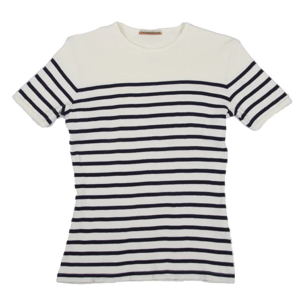 Jean Paul GAULTIER Striped T-shirt Ivory,Navy M K-167077_001