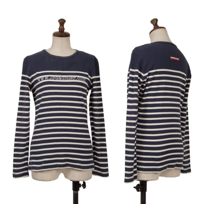 Jean Paul GAULTIER Logo Embroidery Striped Long Sleeve T-shirt
