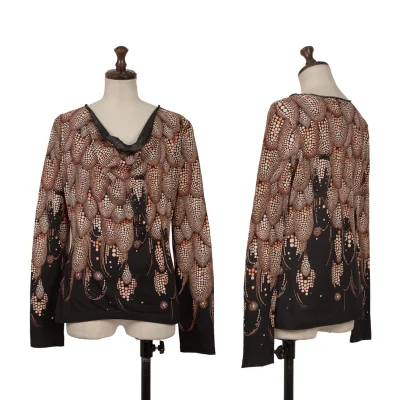 Jean Paul GAULTIER FEMME Cotton Scale Printed Draped Neck