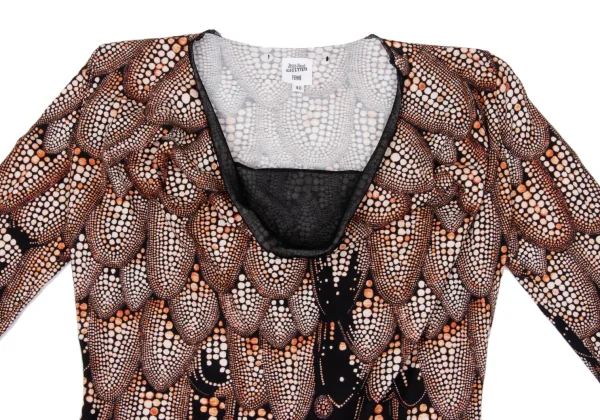 Jean Paul GAULTIER FEMME Cotton Scale Printed Draped Neck K-167079_003