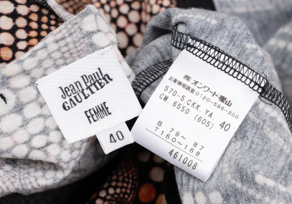 Jean Paul GAULTIER FEMME Cotton Scale Printed Draped Neck K-167079_013