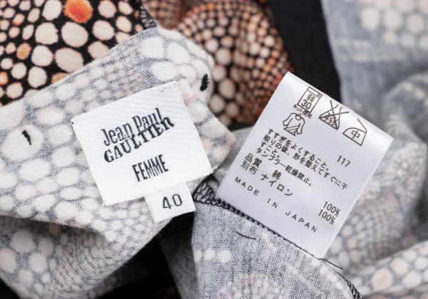 Jean Paul GAULTIER FEMME Cotton Scale Printed Draped Neck K-167079_014