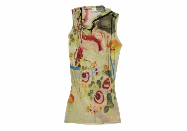 Jean Paul GAULTIER FEMME Floral Watercolor Printed Mesh Sleeveless Tunic K-167080_002