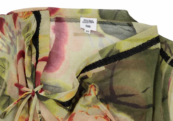 Jean Paul GAULTIER FEMME Floral Watercolor Printed Mesh Sleeveless Tunic K-167080_004