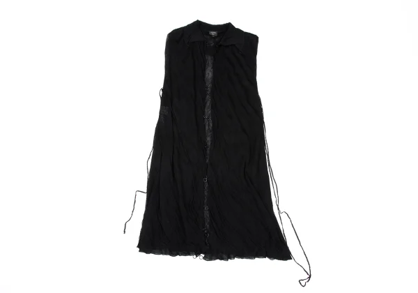 Jean Paul GAULTIER FEMME Rayon Blend Lace-Up Sleeveless Cardigan K-167081_002