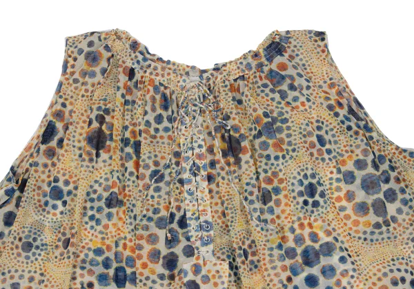 Jean Paul GAULTIER FEMME Dot Print Lace-up Mesh Sleeveless Blouse K-167083_003