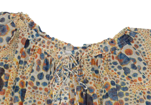 Jean Paul GAULTIER FEMME Dot Print Lace-up Mesh Sleeveless Blouse K-167083_004