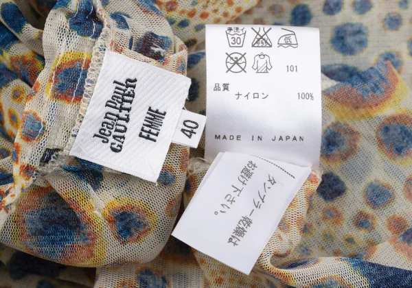 Jean Paul GAULTIER FEMME Dot Print Lace-up Mesh Sleeveless Blouse K-167083_016