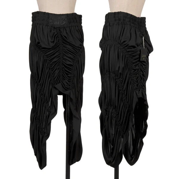 Jean Paul GAULTIER FEMME Shirred Dropped Crotch Skirt Black 40 K-167084_001