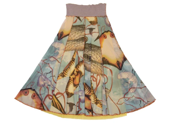Jean Paul GAULTIER FEMME Kite Print Mesh Skirt K-167085_002