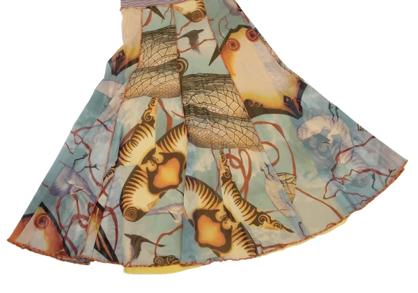 Jean Paul GAULTIER FEMME Kite Print Mesh Skirt K-167085_007