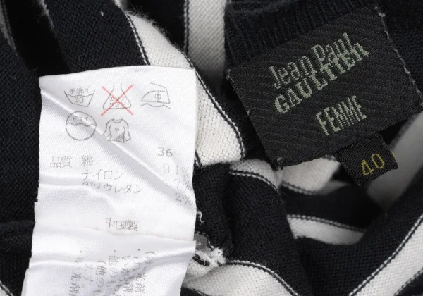 Jean Paul GAULTIER FEMME Cotton Blended 3/4 Sleeve Knit Top K-167088_018