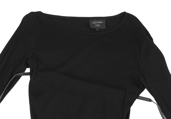 Jean Paul GAULTIER MAILLE FEMME Wool Blend Hem Leather String Long Dress K-167090_003