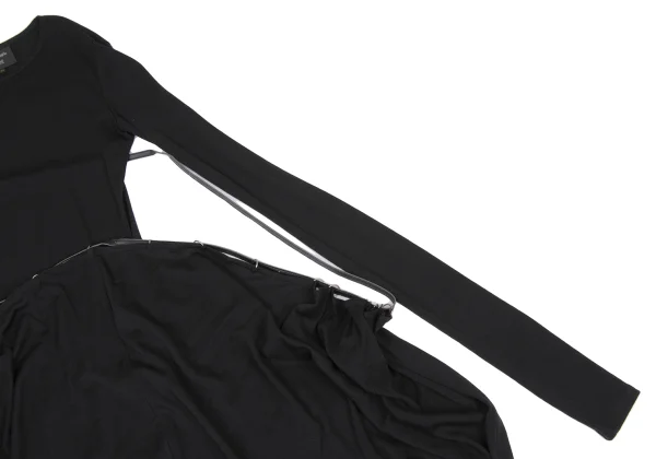 Jean Paul GAULTIER MAILLE FEMME Wool Blend Hem Leather String Long Dress K-167090_005