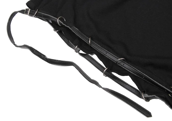 Jean Paul GAULTIER MAILLE FEMME Wool Blend Hem Leather String Long Dress K-167090_009