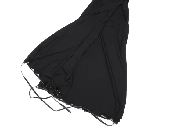 Jean Paul GAULTIER MAILLE FEMME Wool Blend Hem Leather String Long Dress K-167090_010
