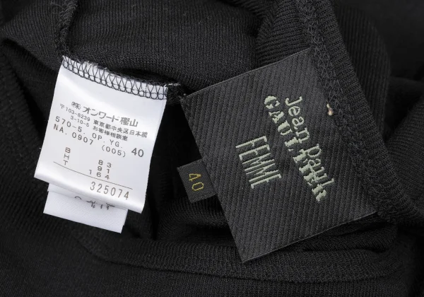 Jean Paul GAULTIER MAILLE FEMME Wool Blend Hem Leather String Long Dress K-167090_014