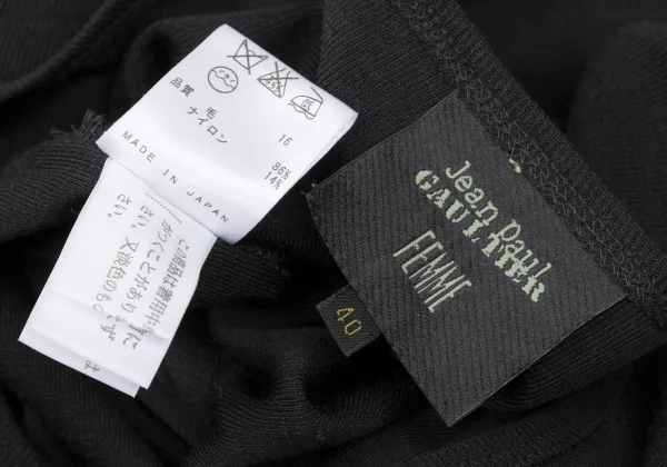 Jean Paul GAULTIER MAILLE FEMME Wool Blend Hem Leather String Long Dress K-167090_015