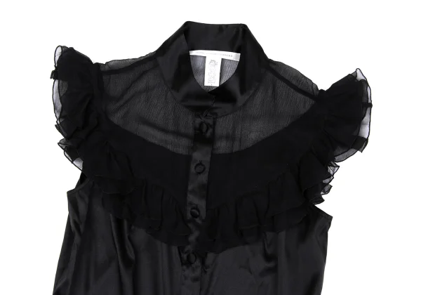 DIANE VON FURSTENBERG See-through Switching Frill Blouse K-167092_003