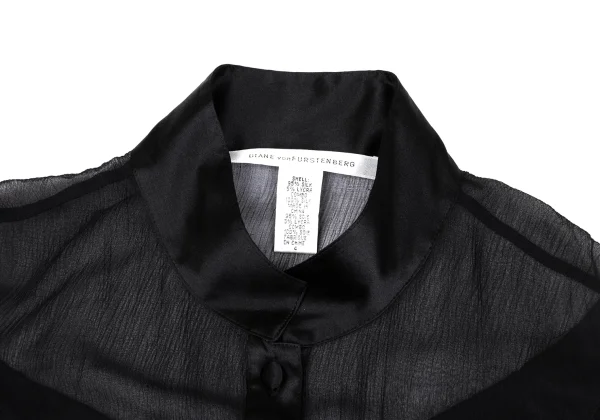 DIANE VON FURSTENBERG See-through Switching Frill Blouse K-167092_004