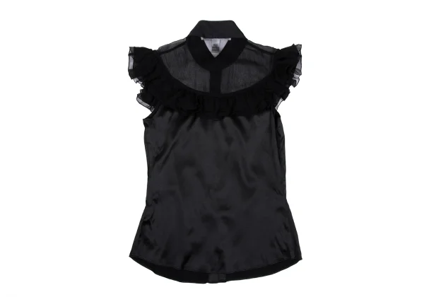 DIANE VON FURSTENBERG See-through Switching Frill Blouse K-167092_012