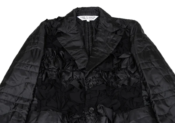 COMME des GARCONS Poly Frill Design Quilted Long Jacket K-167107_003