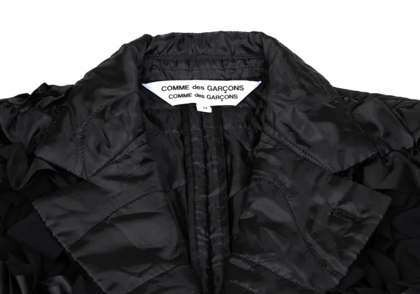 COMME des GARCONS Poly Frill Design Quilted Long Jacket K-167107_004