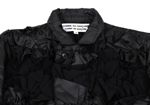 COMME des GARCONS Poly Frill Design Quilted Long Jacket K-167107_006