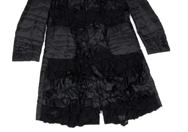 COMME des GARCONS Poly Frill Design Quilted Long Jacket K-167107_010