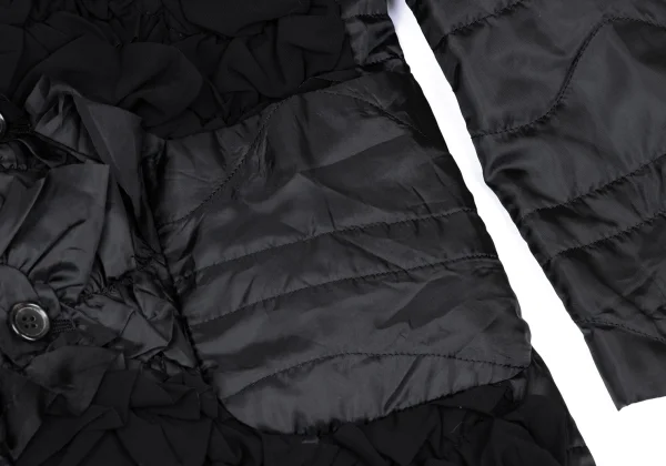 COMME des GARCONS Poly Frill Design Quilted Long Jacket K-167107_011