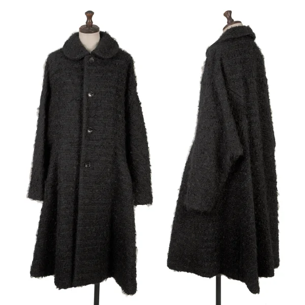COMME des GARCONS Wool Mohair Tweed Flare Coat Black S K-167108_001