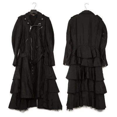 COMME des GARCONS HOMME PLUS Poly Back Frill Motorcycle Coat