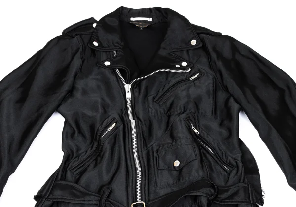 COMME des GARCONS HOMME PLUS Poly Back Frill Motorcycle Coat K-167110_003