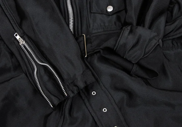 COMME des GARCONS HOMME PLUS Poly Back Frill Motorcycle Coat K-167110_010