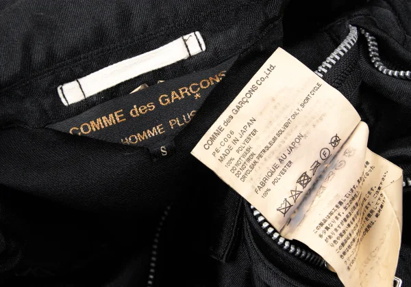 COMME des GARCONS HOMME PLUS Poly Back Frill Motorcycle Coat K-167110_017