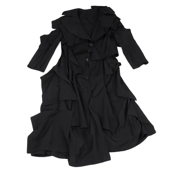 Yohji Yamamoto FEMME Wool Gaba Patchwork Coat K-167111_002