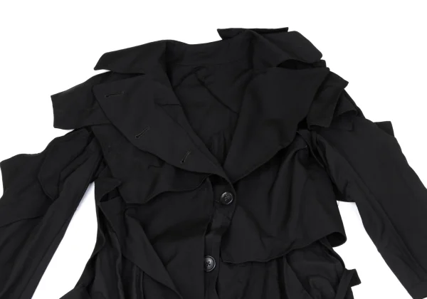 Yohji Yamamoto FEMME Wool Gaba Patchwork Coat K-167111_003