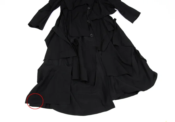 Yohji Yamamoto FEMME Wool Gaba Patchwork Coat K-167111_009