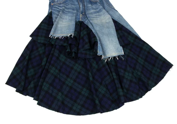 JUNYA WATANABE COMME des GARCONS denim Check Switching Skirt K-167124_007