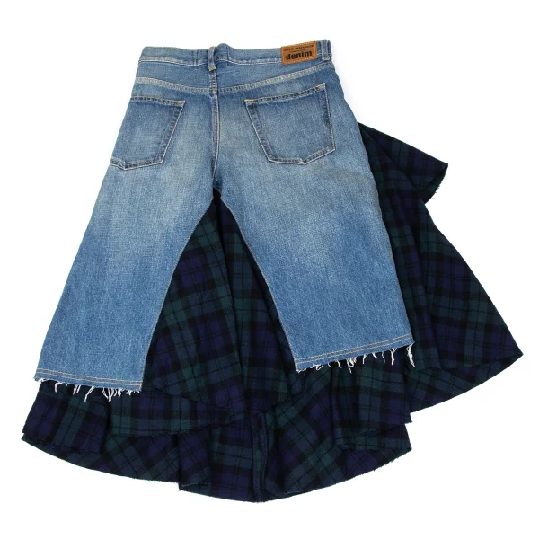 JUNYA WATANABE COMME des GARCONS denim Check Switching Skirt K-167124_010